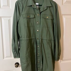 LOFT Green Utility Style Dress